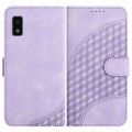 For Sharp Aquos wish YX0060 Elephant Head Embossed Phone Leather Case with Lanyard(Light Purple)