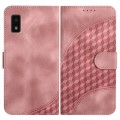 For Sharp Aquos wish YX0060 Elephant Head Embossed Phone Leather Case with Lanyard(Pink)