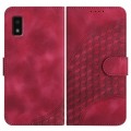 For Sharp Aquos wish YX0060 Elephant Head Embossed Phone Leather Case with Lanyard(Rose Red)