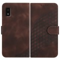 For Sharp Aquos wish YX0060 Elephant Head Embossed Phone Leather Case with Lanyard(Coffee)