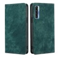 For TCL 20s / 20 5G / 20L / 20L+ RFID Anti-theft Brush Magnetic Leather Phone Case(Green)