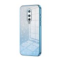 For OnePlus 8 Gradient Glitter Powder Electroplated Phone Case(Blue)