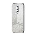 For OnePlus 8 Gradient Glitter Powder Electroplated Phone Case(Silver)