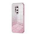 For OnePlus 8 Pro Gradient Glitter Powder Electroplated Phone Case(Pink)