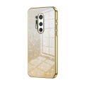For OnePlus 8 Pro Gradient Glitter Powder Electroplated Phone Case(Gold)
