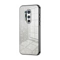 For OnePlus 8 Pro Gradient Glitter Powder Electroplated Phone Case(Black)