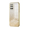 For OnePlus 8T Gradient Glitter Powder Electroplated Phone Case(Gold)