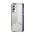 For OnePlus 9 Gradient Glitter Powder Electroplated Phone Case(Purple)