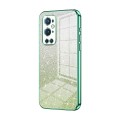 For OnePlus 9 Pro Gradient Glitter Powder Electroplated Phone Case(Green)