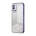 For OnePlus 9R Gradient Glitter Powder Electroplated Phone Case(Purple)