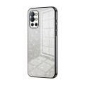 For OnePlus 9R Gradient Glitter Powder Electroplated Phone Case(Black)
