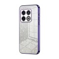 For OnePlus 10 Pro Gradient Glitter Powder Electroplated Phone Case(Purple)