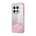 For OnePlus 10 Pro Gradient Glitter Powder Electroplated Phone Case(Pink)