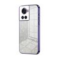 For OnePlus Ace / 10R Gradient Glitter Powder Electroplated Phone Case(Purple)