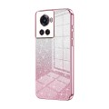For OnePlus Ace / 10R Gradient Glitter Powder Electroplated Phone Case(Pink)