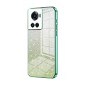 For OnePlus Ace / 10R Gradient Glitter Powder Electroplated Phone Case(Green)