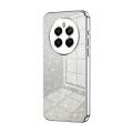 For Realme 12+ Gradient Glitter Powder Electroplated Phone Case(Silver)