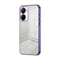 For Realme V30t Gradient Glitter Powder Electroplated Phone Case(Purple)