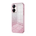 For Realme V30t Gradient Glitter Powder Electroplated Phone Case(Pink)