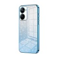 For Realme V30t Gradient Glitter Powder Electroplated Phone Case(Blue)