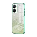 For Realme V30t Gradient Glitter Powder Electroplated Phone Case(Green)