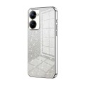 For Realme V30t Gradient Glitter Powder Electroplated Phone Case(Silver)