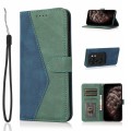 For Motorola Edge 40 Dual-color Stitching Leather Phone Case(Blue Green)