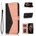 For Motorola Edge 40 Dual-color Stitching Leather Phone Case(Black Rose Gold)