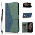 For Xiaomi Redmi 13C 4G Dual-color Stitching Leather Phone Case(Blue Green)