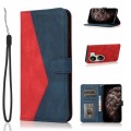 For Xiaomi Redmi 13C 4G Dual-color Stitching Leather Phone Case(Red Blue)