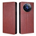 For Realme 12 Pro 5G Gloss Oil Solid Color Magnetic Leather Phone Case(Brown)