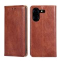 For Tecno Pova 5 Pro Gloss Oil Solid Color Magnetic Leather Phone Case(Brown)