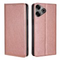For Tecno Pova 6 Pro 5G Gloss Oil Solid Color Magnetic Leather Phone Case(Rose Gold)