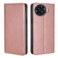 For Tecno Spark 20 Pro+ 4G Gloss Oil Solid Color Magnetic Leather Phone Case(Rose Gold)