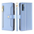 For TCL 20s / 20 5G / 20L / 20L+ Lite Sheep Texture Cross-body Zipper Wallet Leather Phone Case(Blue