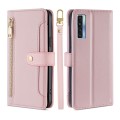 For TCL 20s / 20 5G / 20L / 20L+ Lite Sheep Texture Cross-body Zipper Wallet Leather Phone Case(Pink