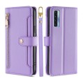 For TCL 20s / 20 5G / 20L / 20L+ Lite Sheep Texture Cross-body Zipper Wallet Leather Phone Case(Purp