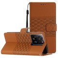 For Xiaomi 13T Diamond Embossed Skin Feel Leather Phone Case(Brown)