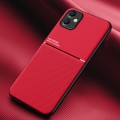 For Samsung Galaxy A05 Classic Tilt Strip Grain Magnetic Shockproof PC + TPU Phone Case(Red)