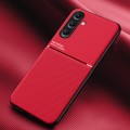 For Samsung Galaxy S24+ 5G Classic Tilt Strip Grain Magnetic Shockproof PC + TPU Phone Case(Red)