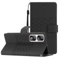 For Honor 90 Pro Diamond Embossed Skin Feel Leather Phone Case(Black)