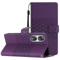 For Honor 90 Diamond Embossed Skin Feel Leather Phone Case(Purple)
