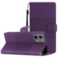 For Motorola Moto G84 5G Diamond Embossed Skin Feel Leather Phone Case(Purple)