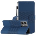For Motorola Moto G84 5G Diamond Embossed Skin Feel Leather Phone Case(Dark Blue)