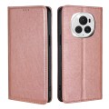 For Honor Magic6 Pro Gloss Oil Solid Color Magnetic Leather Phone Case(Rose Gold)