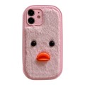 For iPhone 11 Plush Black Eyes Duck TPU Phone Case(Pink)