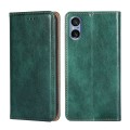For Sony Xperia 5 V Gloss Oil Solid Color Magnetic Leather Phone Case(Green)