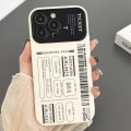 For iPhone 15 Pro Ticket Pattern Large Window TPU Phone Case(White)