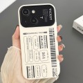For iPhone 15 Plus Ticket Pattern Large Window TPU Phone Case(White)