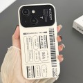 For iPhone 14 Ticket Pattern Large Window TPU Phone Case(White)